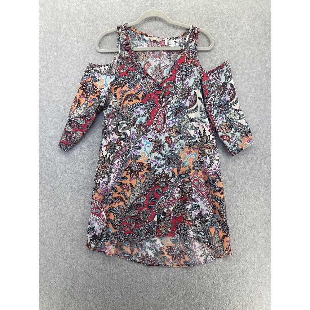 Anthology Women's Blouse Cold Shoulder Paisley Size 8 Pullover Boho